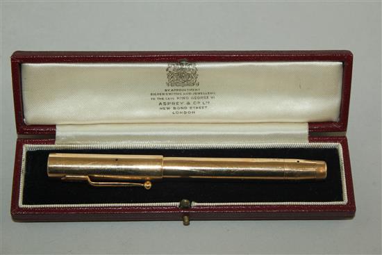 A 14ct gold Mabie Todd & Co Swan fountain pen,